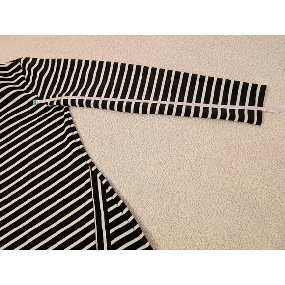 SO RAD Black and White Striped Asymmetrical Hem Long Sleeved Dress Ladies MEDIUM - Picture 7 of 9